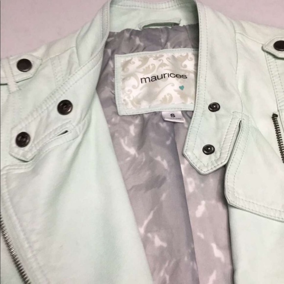 Light green leather jacket - Picture 4 of 4